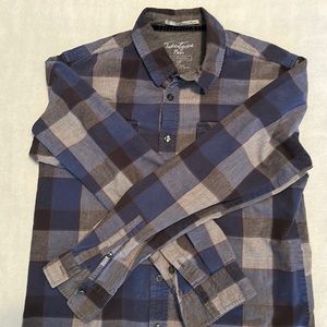 Twenty One Men Blue Plaid Flannel, Size M